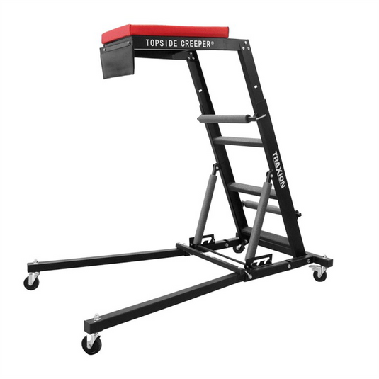 Traxion 3-100 Original Foldable Topside Automotive Engine Creeper; Red and Black