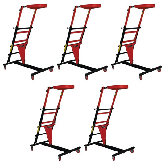 Traxion 3-700 ProGear Foldable Topside Automotive Engine Creeper Large; Red and Black -5 Pack
