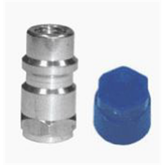 Tire Seal of Florida Straight Lo-Side Aluminum Retrofit Fitting 7/16-20 With Blue Cap