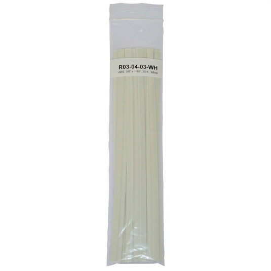 Polyvance ABS Strip; 3/8&rdquo; x 1/16&rdquo;; 30 ft.; White