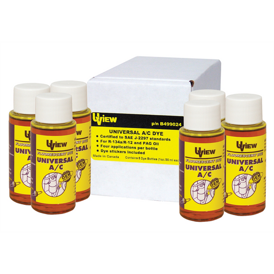 UVIEW UNIVERSAL A/C DYE: (6 X 1OZ./30ML BOTTLES)
