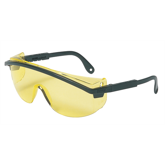 Uvex GLASSES; BLACK FRM; AMBER LENS