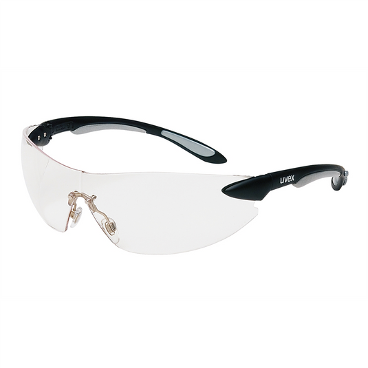 IGNITE SAFETY EYEWEAR BLACK/SILVER FRAME CLEAR LEN