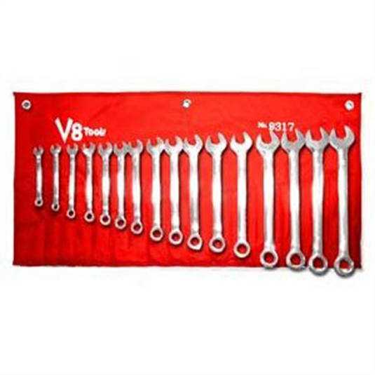 V-8 Tools 17PC STANDARD LENGTH COMBO WRENCH SET; MM