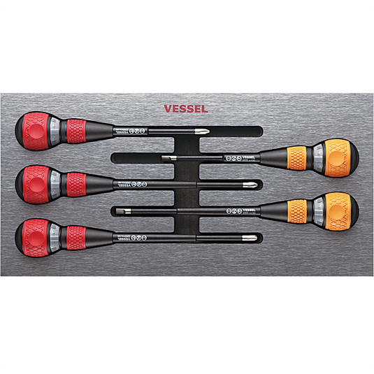 Vessel Tools 2200 Ball Ratchet Screwdriver 5pcs set in EVA FOAM