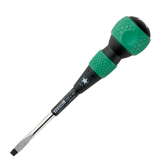 Vessel No.230 Ball Grip Tang-Thru Screwdriver 6x100