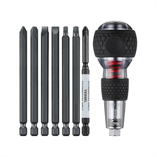Vessel Tools Impact & Out Screwdriver & 7PC Bit Set