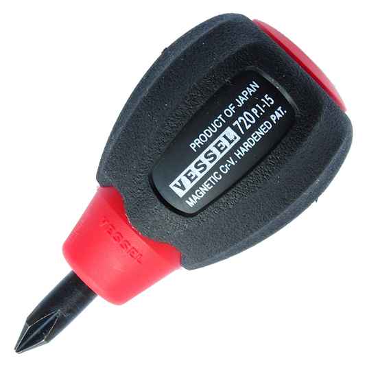 Vessel No.720 Super Cushion Stubby Screwdriver PH1x15