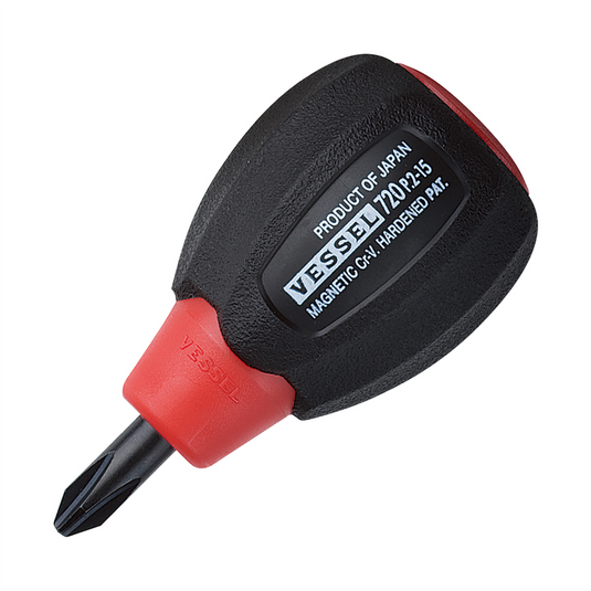 Vessel No.720 Super Cushion Stubby Screwdriver PH2x15
