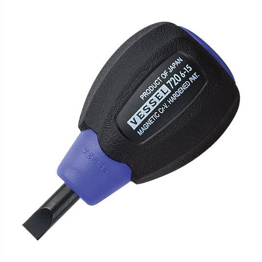 Vessel No.720 Super Cushion Stubby Screwdriver 6x15