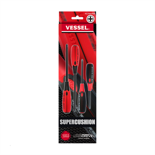 VESSEL  SUPER CUSHION JIS Screwdriver 4PCS. Set