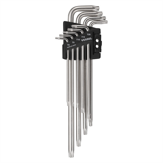 Vessel Tools Tamper-proof TORX L-Key Wrench 9PC. Set No.8509TXHU