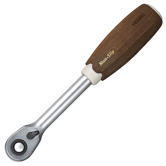 Vessel Tools WOOD-COMPO Ratchet Handle No.HRH3-W 3/8"" SQ Drive