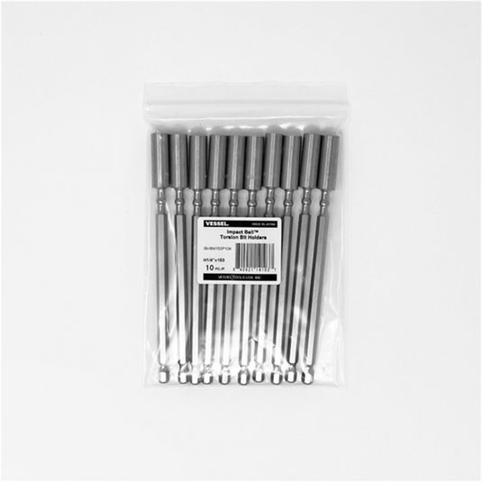 Vessel IMPACT BALL Torsion Bit Holder H1/4""x150 10PC. (Bulk)