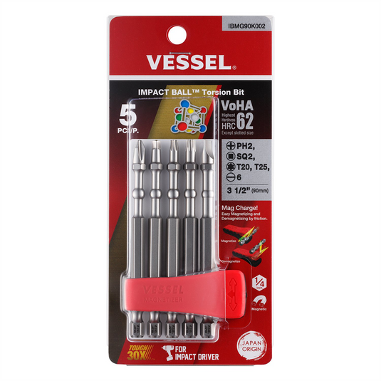 Vessel IMPACT BALL Torsion Bit ASSORTx90 5PC. (MCH)