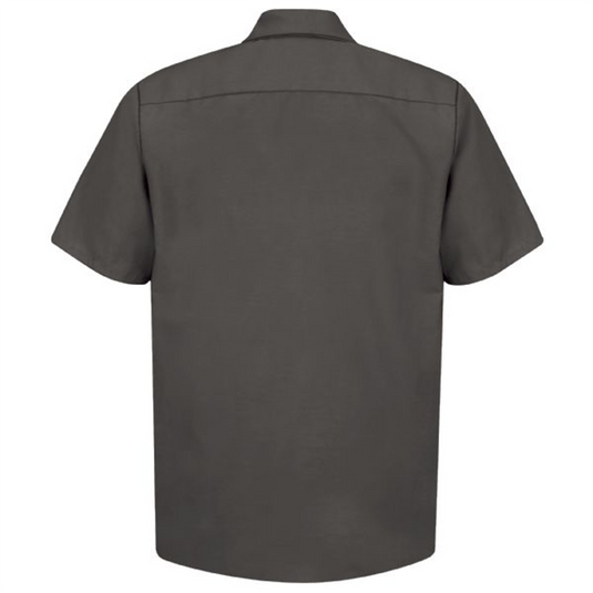 Workwear Outfitters Men's Short Sleeve Indust. Work Shirt Charcoal; 5XL
