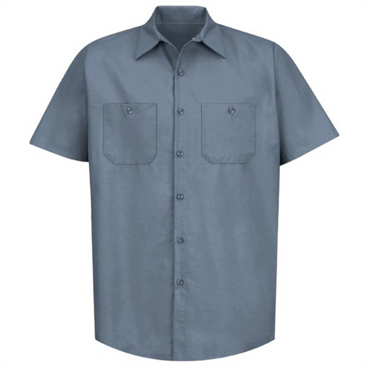 Workwear Outfitters Men's Short Sleeve Indust. Work Shirt Postman Blue; Small