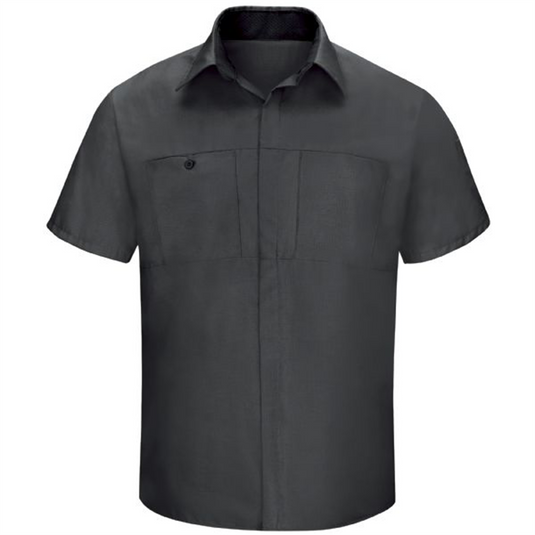Workwear Outfitters Men's Long Sleeve Perform Plus Shop Shirt w/ Oilblok Tech Charcoal/Black; XXL