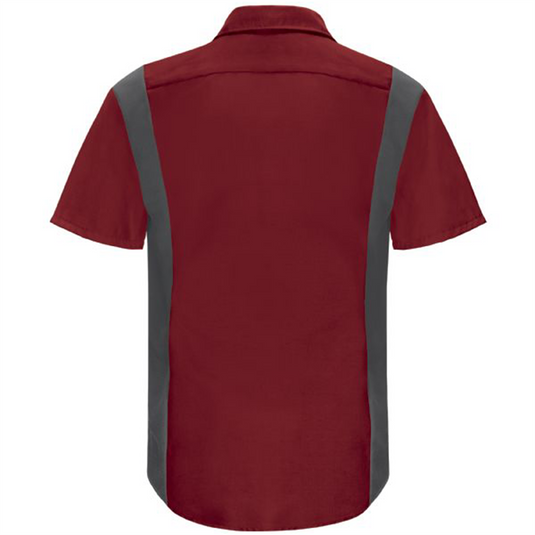 Workwear Outfitters Men's Long Sleeve Perform Plus Shop Shirt w/ Oilblok Tech Red/Charcoal; XXL