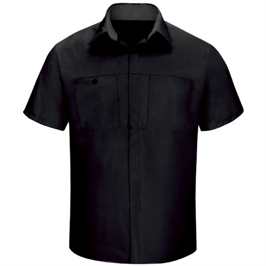 Workwear Outfitters Men's Short Sleeve Perform Plus Shop Shirt w/ Oilblok Tech Black/Charcoal; 3XL
