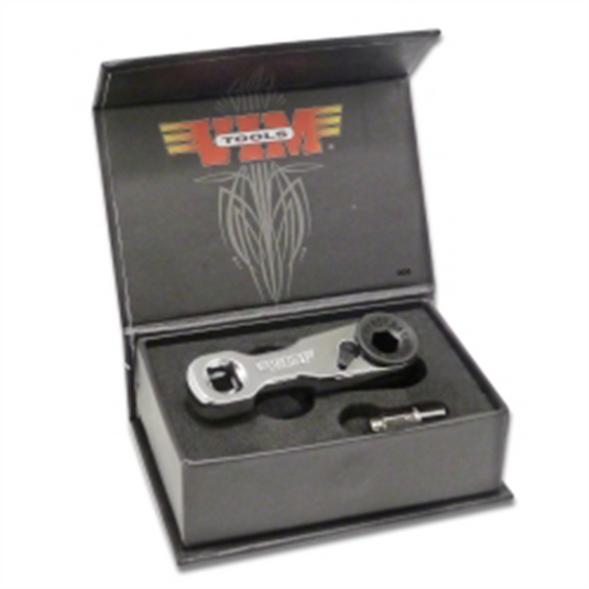 VIM Tools 3/8 Inch Mini Ratchet Double Square Drive; Offset Female Square Drive In Handle