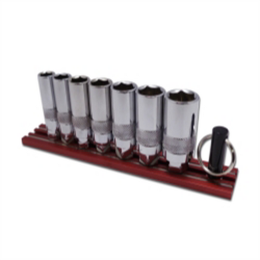 VIM Tools Deep Dual Drive SAE Chrome Sockets Set; 1/4 Inch Drive 7Pc.