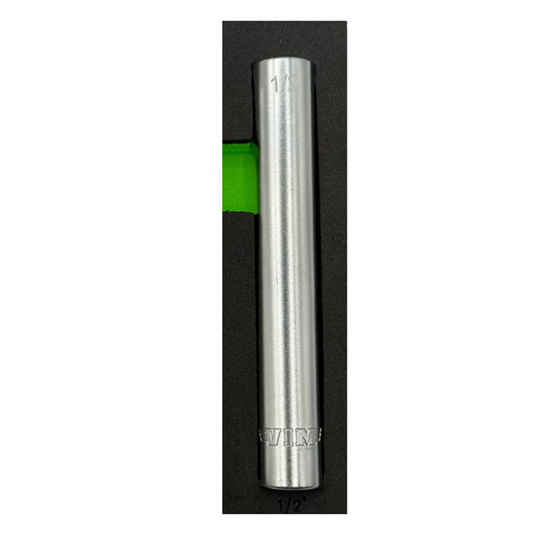 VIM Tools 1/2 Inch SAE Extra Deep 6 Point Socket - 3/8 Inch Drive