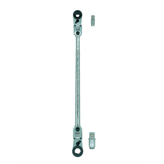 VIM Tools Dual Flex Head 1/4 Inch & 3/8 Inch Ratchet with Removable Drives