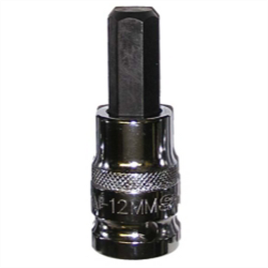 VIM Tools 12 mm Hex Bit; Chrome 1/2 Inch Square Drive Bit Holder
