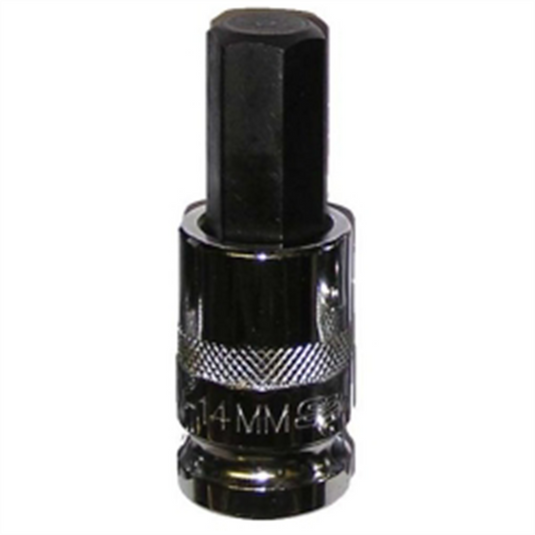 VIM Tools 14 mm Hex Bit; Chrome 1/2 Inch Square Drive Bit Holder