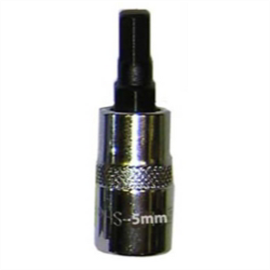 VIM Tools 5 mm Hex Bit; Chrome 1/4 Inch Square Drive Bit Holder