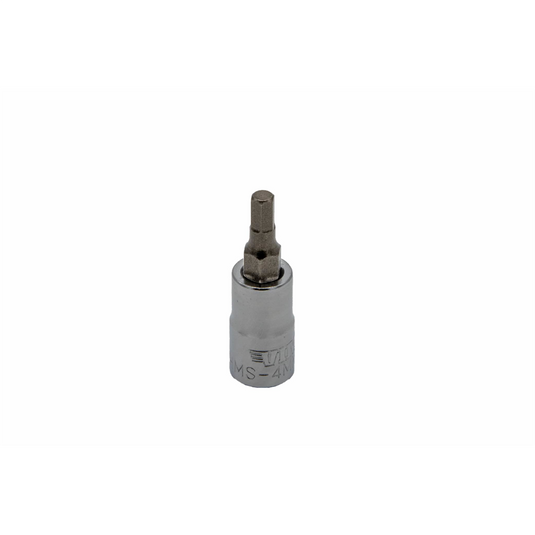 VIM Tools 4 mm Hex Bit; Satin Chrome 1/4 Inch Square Drive Bit Holder