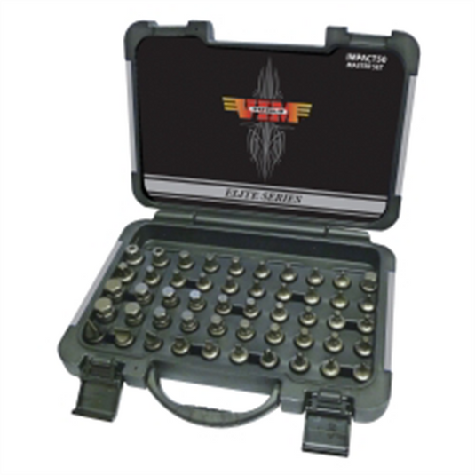 VIM Tools Impact Master Set; 50 Piece; Half Cut TORX; Hex; Flat; Philips; & XZN Drivers; 3/8 Inch Square Drive