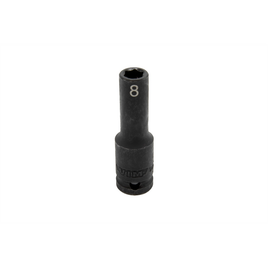VIM Tools 8 mm X 3/8 Inch Drive CR-MO Impact Socket - Deep