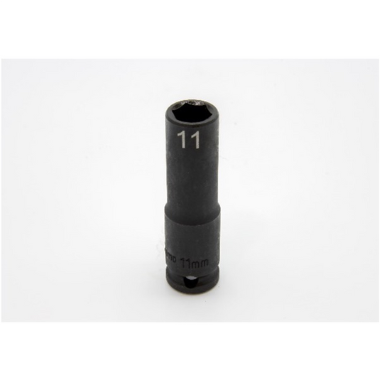VIM Tools 11 mm X 3/8 Inch Drive CR-MO Impact Socket - Deep