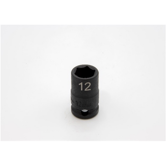 VIM Tools 12 mm X 3/8 Inch Drive CR-MO Impact Socket - Shallow