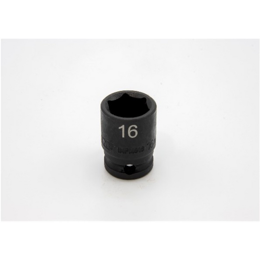 VIM Tools 16 mm X 3/8 Inch Drive CR-MO Impact Socket - Shallow
