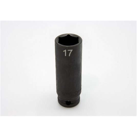 VIM Tools 17 mm X 3/8 Inch Drive CR-MO Impact Socket - Deep