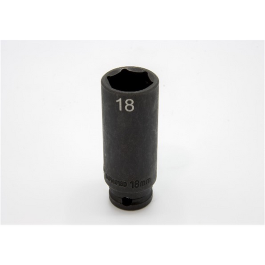 VIM Tools 18 mm X 3/8 Inch Drive CR-MO Impact Socket - Deep