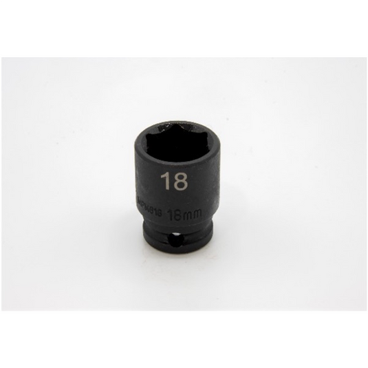 VIM Tools 18 mm X 3/8 Inch Drive CR-MO Impact Socket - Shallow