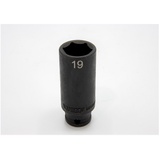 VIM Tools 19 mm X 3/8 Inch Drive CR-MO Impact Socket - Deep