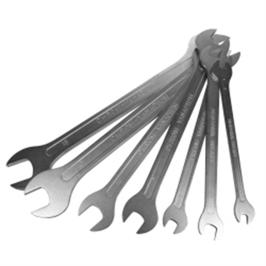 VIM Tools Metric Flat Wrench Set; 7 Piece 6 mm Thru 19 mm; Open End; Thin Flat Design