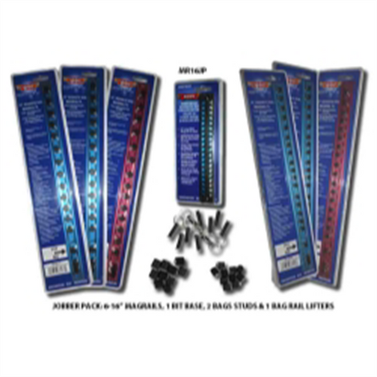 VIM Tools 10 Piece Magrail Jobber Pack; Includes (6) 16 Inch Magrails; (3) 1/2 Inch Peg Packs And (3) 3/8; (2) Packs Of Studs; Rail Lifters And A Bit Base