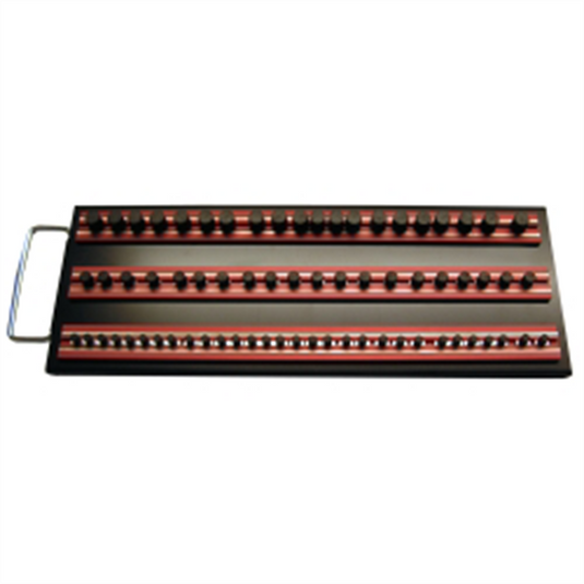 VIM TOOLS VIM Tools Magrail TL Socket Tray; with 3- 14 in. Red Magrails