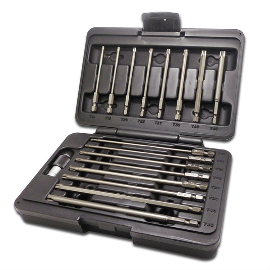 VIM Tools Power Drive TORX Plus Bit Set; IP10 Thru IP45; 17 Piece Set; 8 Piece 3.5 Long; 8 Piece 6 Inch Long with PD Bit Holder