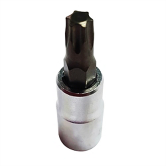 VIM Tools T30 TORX; Gun Metal Gray Bit; Satin Chrome 1/4 Inch Square Drive Bit Holder