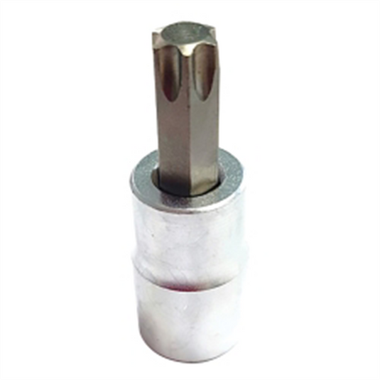 VIM Tools T40 TORX; Gun Metal Gray Bit; Satin Chrome 3/8 Inch Square Drive Bit Holder
