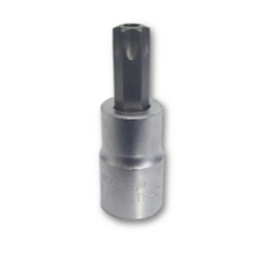 VIM Tools TR50 Tamper Proof TORX Gun Metal Gray Bit; Satin Chrome 3/8 Inch Square Drive Bit Holder