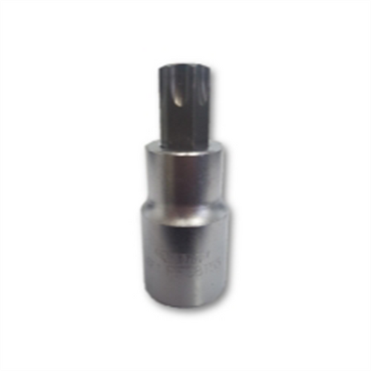 VIM Tools T55 TORX; Gun Metal Gray Bit; Satin Chrome 1/2 Inch Square Drive Bit Holder