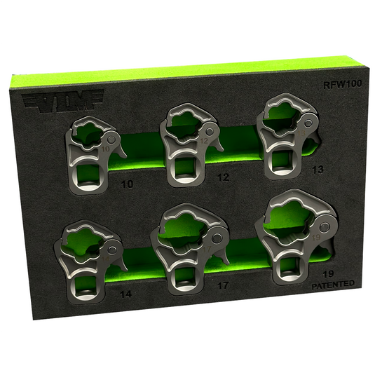 VIM Tools 5 Piece 3/8 Inch Drive Ratcheting Flare Nut Set (15; 16; 17; 18; 19 mm)